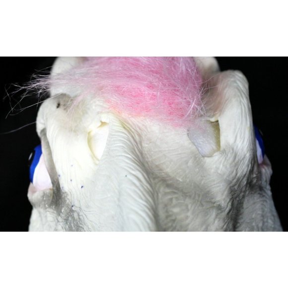 White Unicorn Horse Full Face Mask Cosplay Rubber Creepy Halloween Costume Pink - Picture 8 of 11